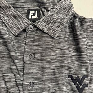 FootJoy Charcoal and Light Gray Striped Polo